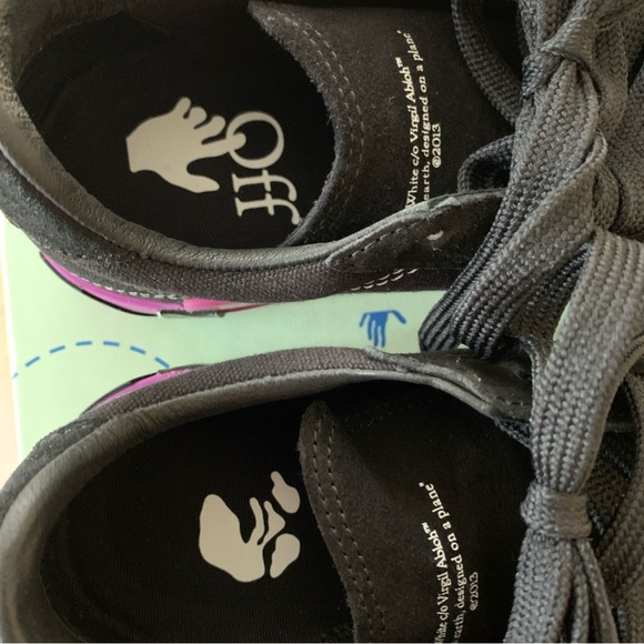 Nike X Off-White Waffle Racer SP  Designer sneakers Off White.  New in box. Women’s size 8 /EU 48. Black Fuchsia